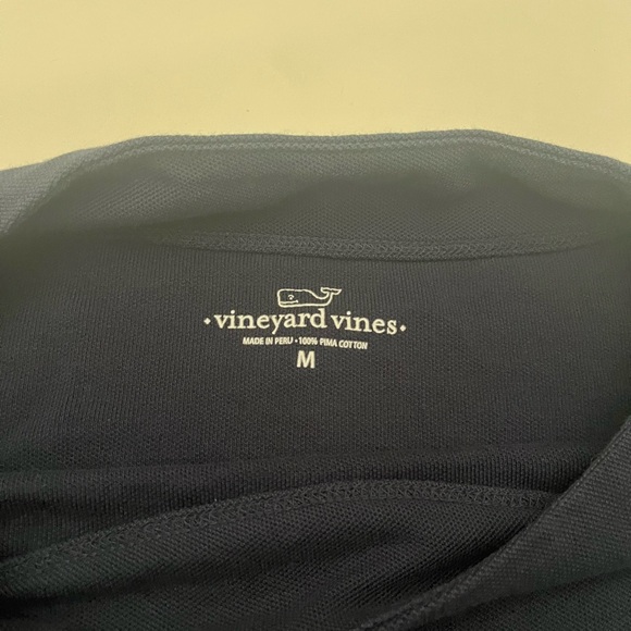 Vineyard Vines size medium Pima cotton navy blue boatneck half sleeve boxy top - Picture 2 of 8